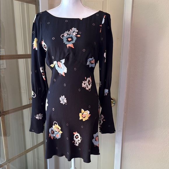 Free People Black Sheath Dress with Bell Sleeves - Picture 4 of 16